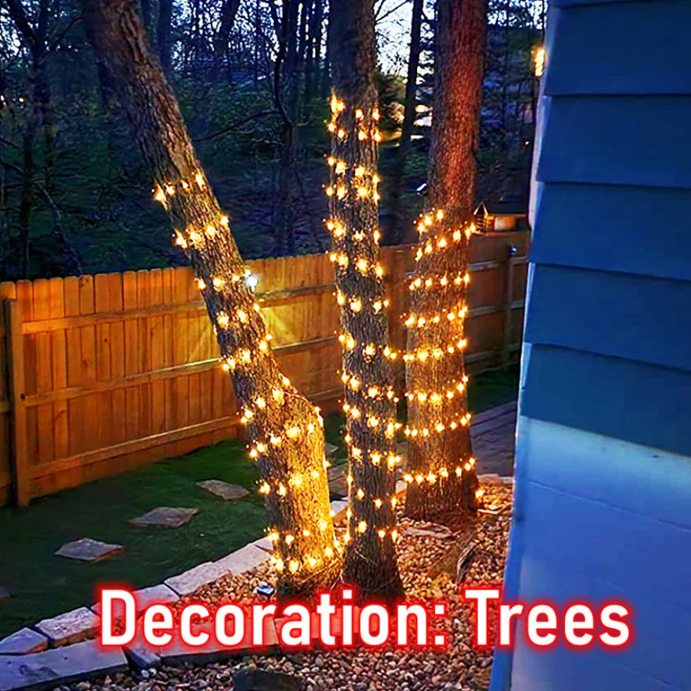 Guirnalda de luces LED con cable plateado, luces LED alimentadas por USB, guirnalda impermeable para exteriores, decoración DIY para fiestas de Navidad y bodas
