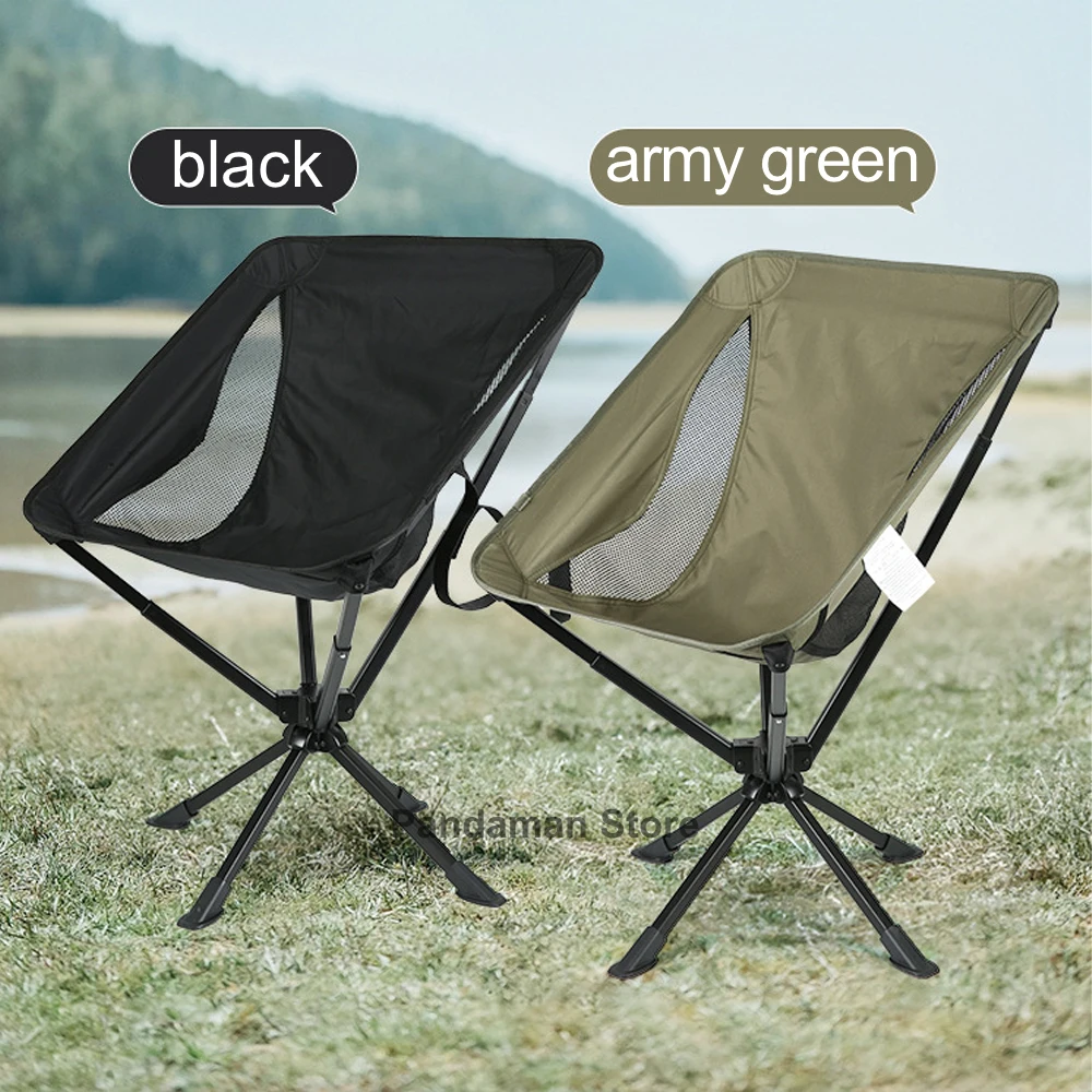 Silla Portátil Giratoria de 360 Grados, Silla Plegable Compacta para Camping, Apertura Rápida en 5 Segundos
