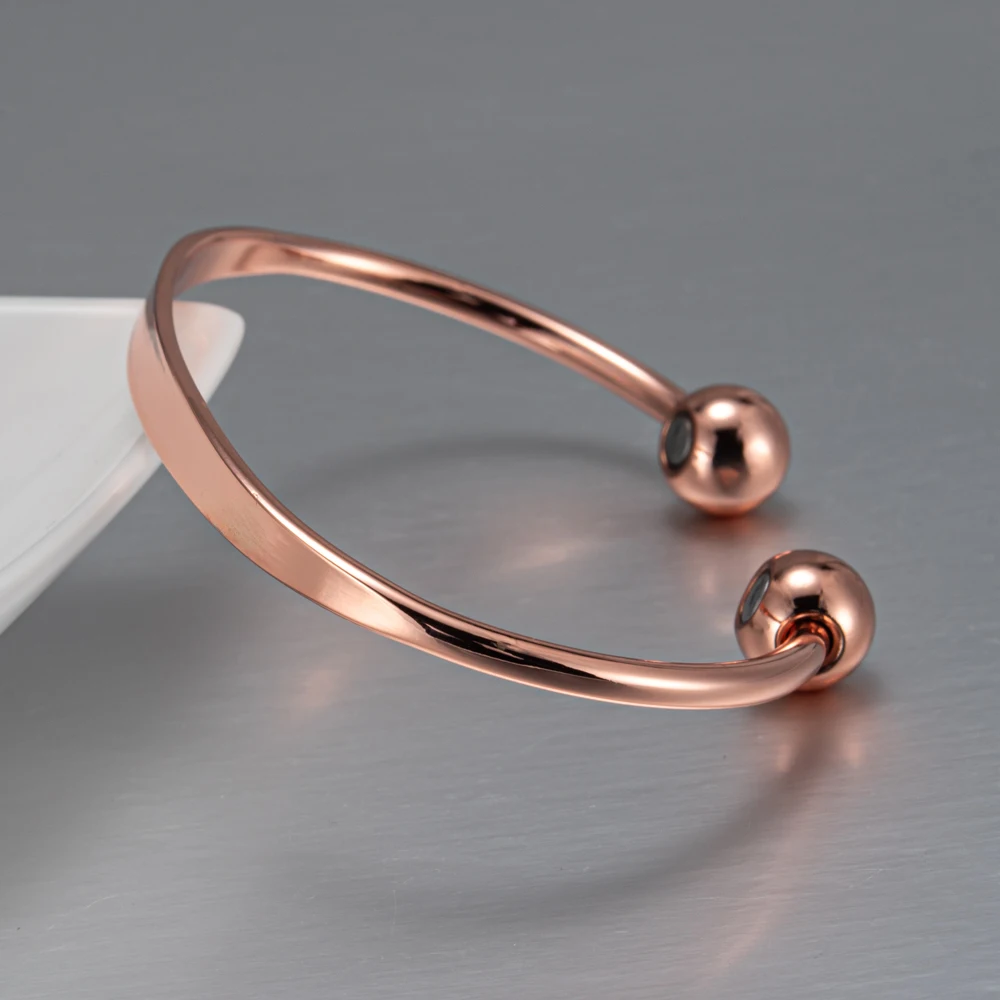 Pulseras de Cobre Puro Vinterly, Magnéticas, Brillantes y Ajustables, Alivio del Dolor de Artritis, Joyería Magnética para la Salud, Anti Radiación