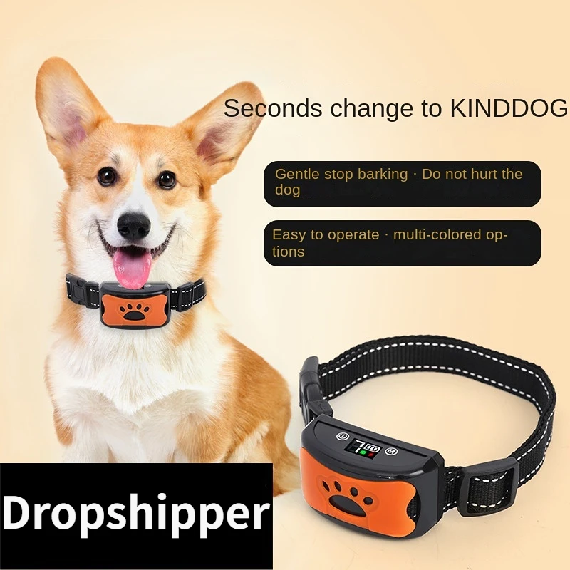 Dispositivo antiladridos para perros, Collar de entrenamiento ultrasónico eléctrico USB para perros, Collar antiladridos con vibración para dejar de ladridos, envío directo