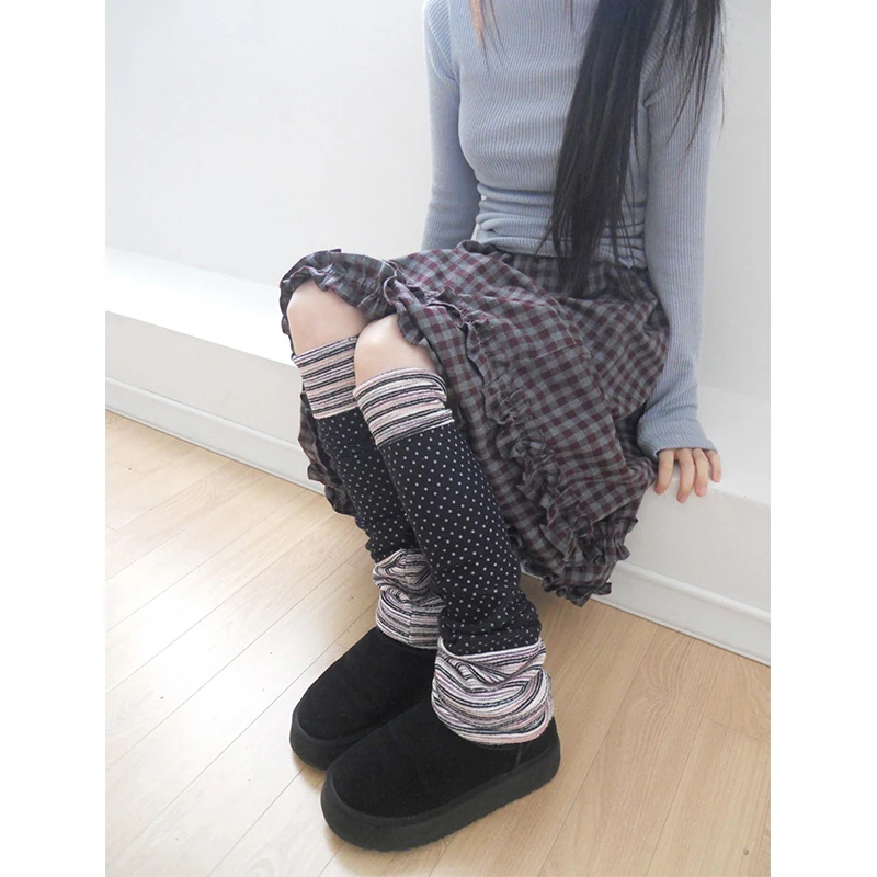 MEXZT-Falda Midi Vintage a cuadros para mujer, Faldas de retales con volantes de Harajuku japonés, ropa de calle informal Y2K, Faldas de corte A, novedad