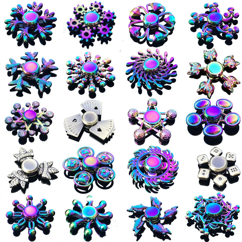 Arco Iris Fidget Metal Spinner colorido dedo Spinners mano de alta velocidad Fidget juguetes para aliviar la ansiedad del estrés para adultos