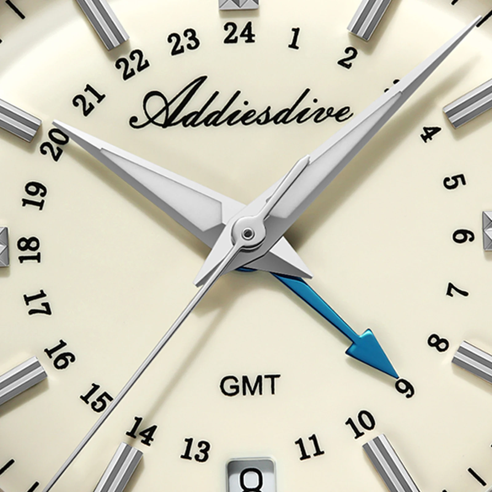 Reloj analógico ADDIESDIVE de 36mm para hombre GMT 515-24H reloj BGW9 luminoso 100m resistente al agua relojes de cuarzo de acero inoxidable para hombre AD2065