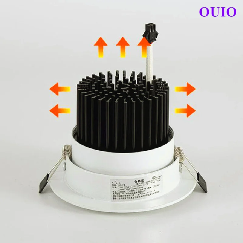 Luces empotradas redondas regulables LED 20W 15W 12W 9W 7W 5W COB lámparas de techo focos AC90 ~ 260V controlador de potencia de iluminación interior