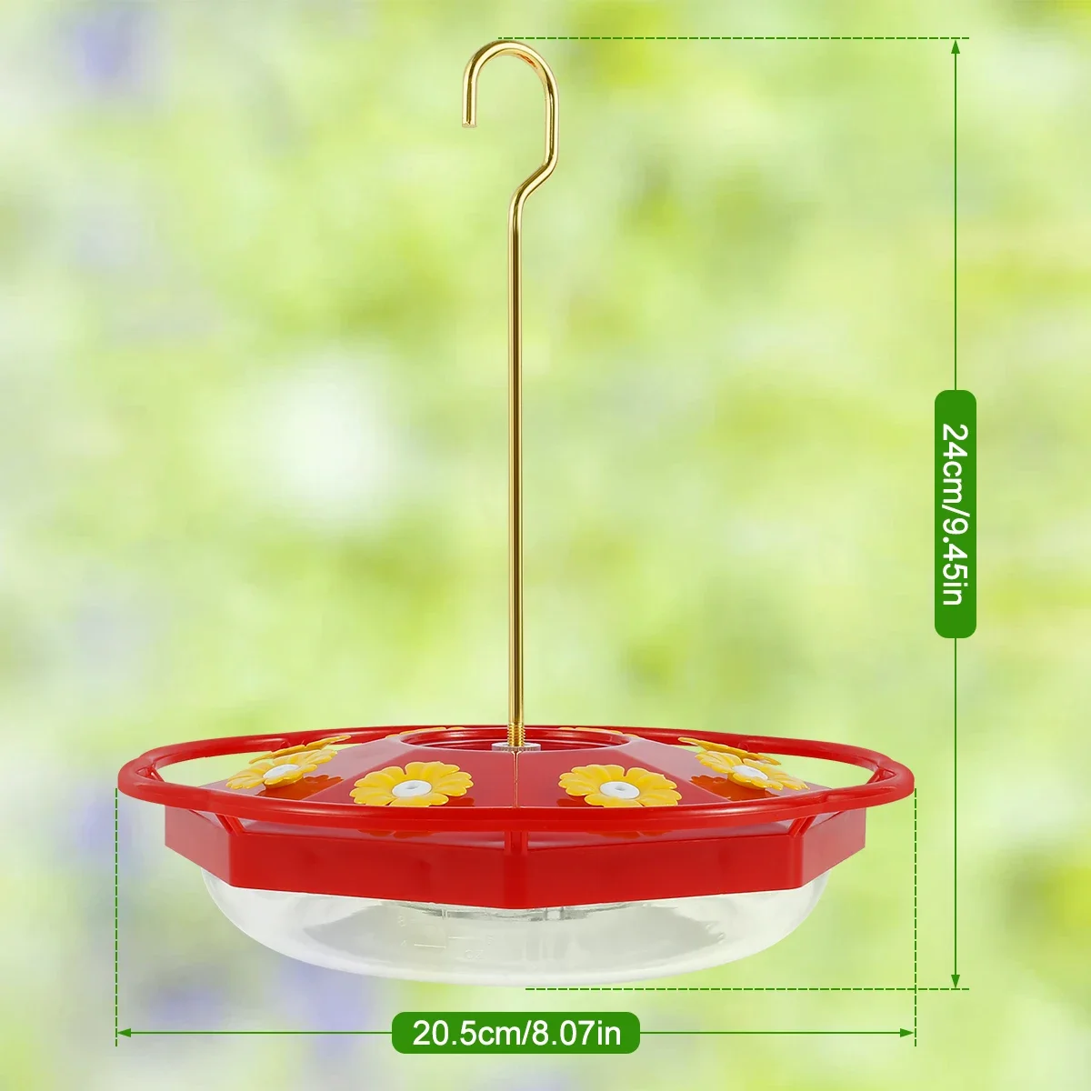 Comedero para colibríes con 8 alimentadores, comedero colgante para pájaros, alimentador para colibrí con forma de flor a prueba de hormigas y abejas para jardín y exteriores
