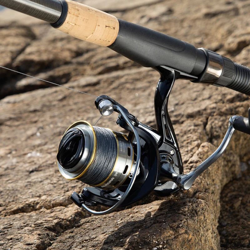 Carrete de pesca potente, carrete giratorio 5,2: 1/4.7:1, carrete de repuesto, agua salada, agua dulce, pesca de carpa, 7 + 1BB