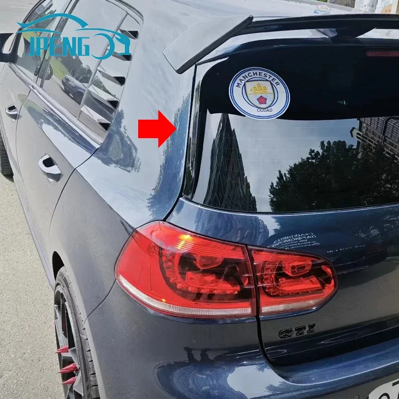 Para VW Golf 6 MK6 GTI R GTD estándar 2008-2013 negro brillante ventana trasera alerón lateral para maletero Canard Canards accesorios divisores