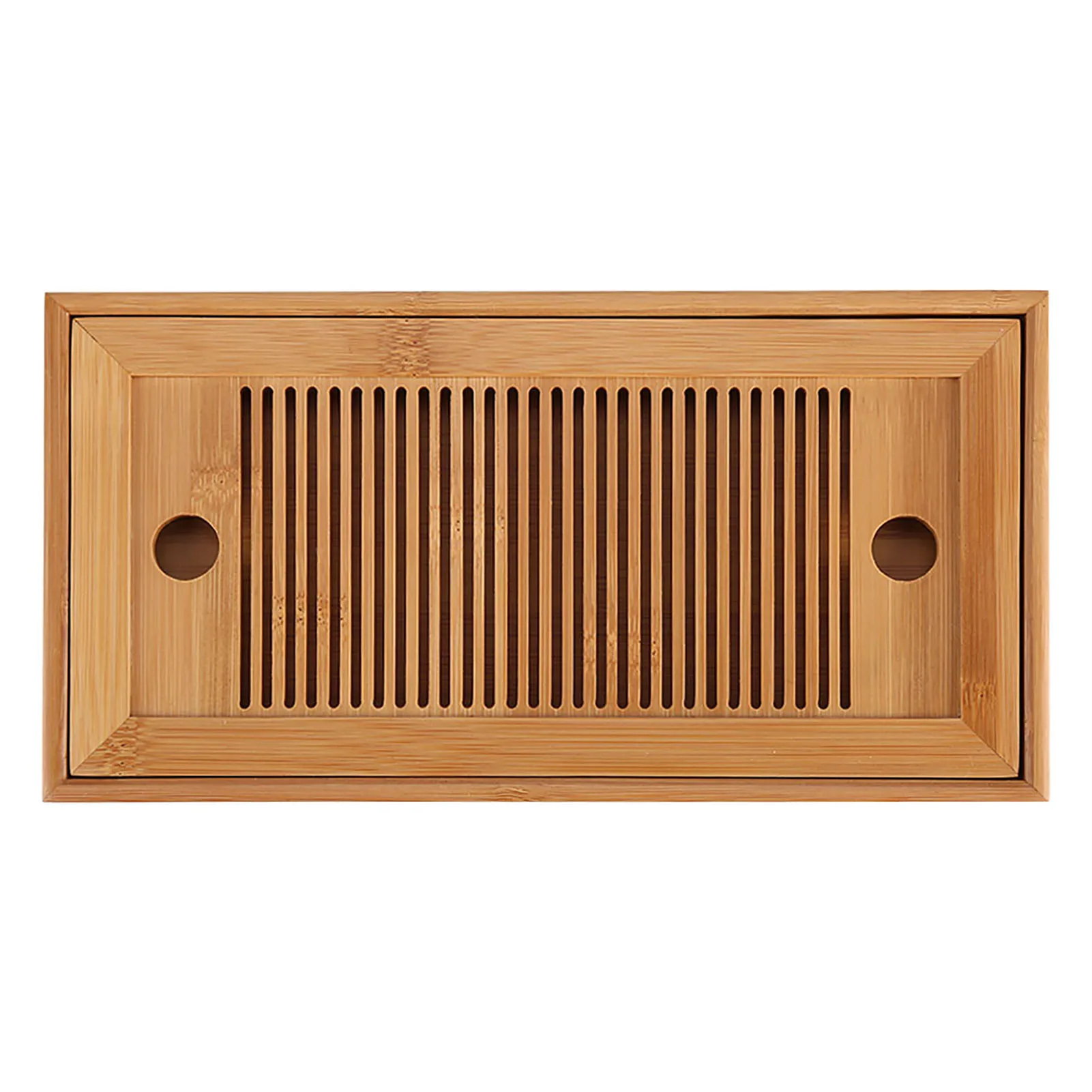 Bandeja de bambú para mesa de té, bandeja china de alta calidad de 25x14x3cm, tabla de té para el hogar, drenaje de agua, accesorios para mesa de servicio de té