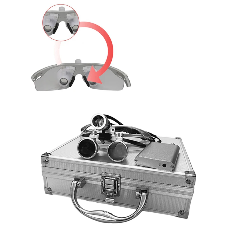 Lupa Binocular Dental, lámpara de cabeza para operación Médica Quirúrgica, faro LED, 3,5x