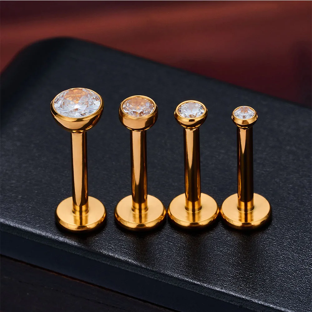 10/50 Uds G23 hilo interno de titanio en forma de taza cartílago de oreja uñas joyería perforada Simple y de moda uñas de oreja labio
