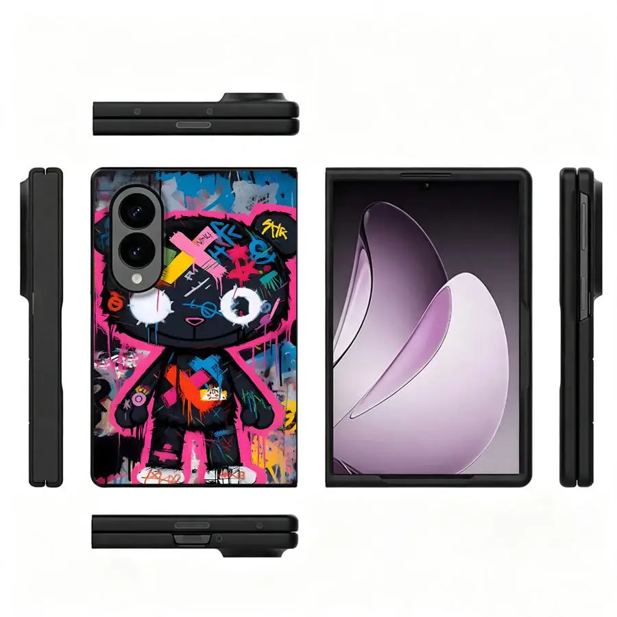Funda para Samsung Galaxy ZFold Wide Z Fold 8 Z Fold8 Wide ZFold8, Funda de Lujo para Teléfono con Estampado de Arte de Oso Graffiti