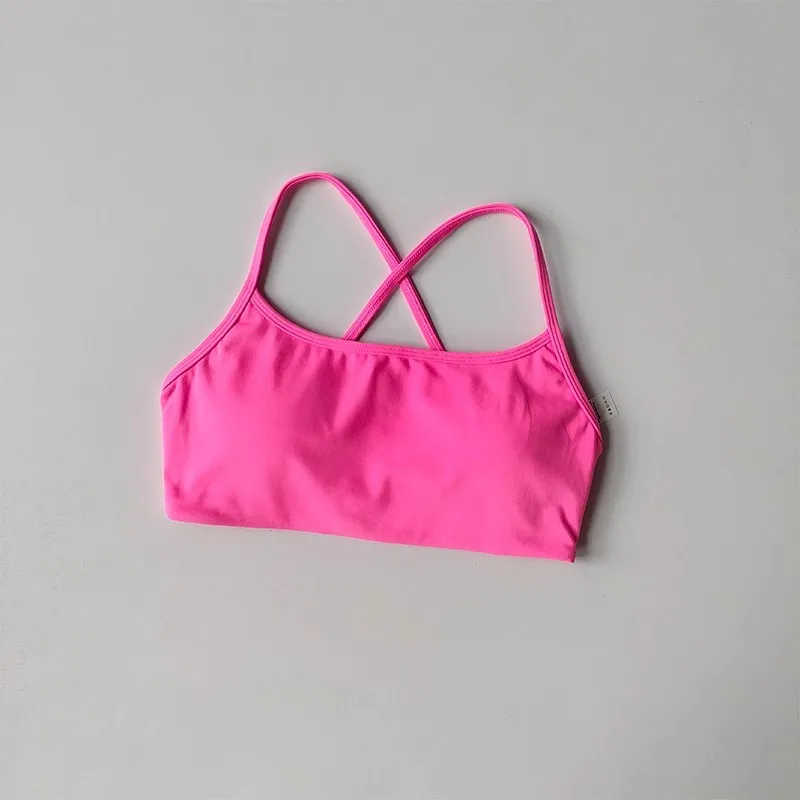 Sujetador deportivo de Color sólido para mujer, Top deportivo de gimnasio con espalda cruzada suave y almohadilla para el pecho, chaleco de Yoga push-up, Sujetador deportivo, Top corto de Yoga y gimnasio