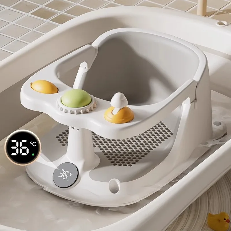 Asiento de baño para bebés de 6 meses en adelante - Asientos de bañera para bebés sentado con copa de enjuague, antideslizante, cómodo, baño infantil