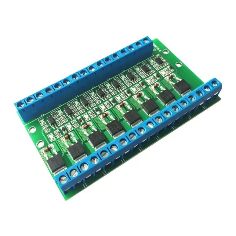 Módulo Controlador MOSFET Optoaislado de 8 Canales, DC 3.7-27V 10A por Canal, Entrada PWM 3-20V, 0-20kHz, para Amplificación de Señal PLC
