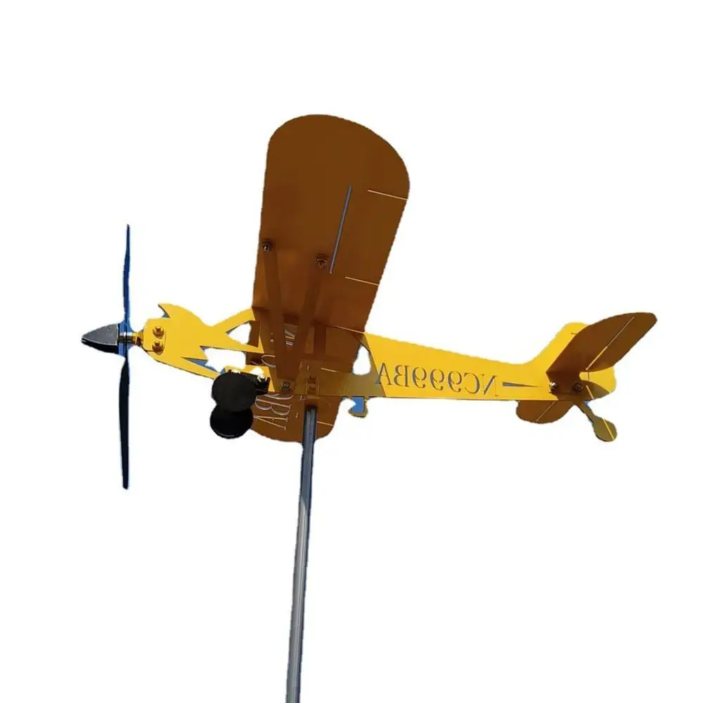 Molino de viento 3D para decoración de jardín, veleta meteorológica, dirección del viento, brújula, tubería, avión