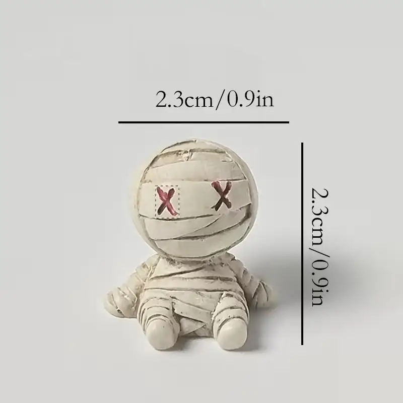 10 Piezas de Mini Figuras de Resina de Momias, Pequeñas Estatuas de Muñecas Momia, Adornos para Micropaisajes, Decoración de Escritorio para Fiesta de Halloween
