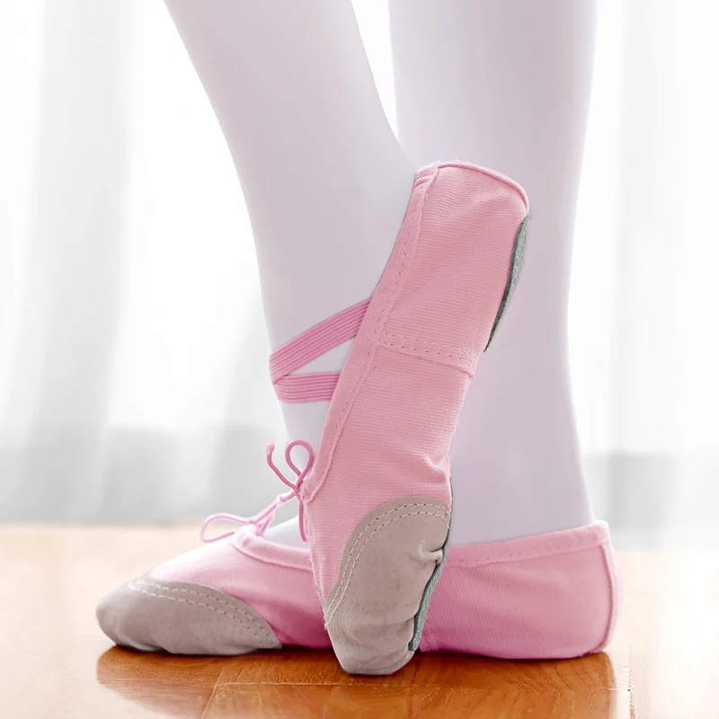 Zapatos de Ballet con cordón para niña, zapatos planos de baile de suela blanda para niño, zapatos de baile profesionales para adultos, zapatos de bailarina antideslizantes resistentes al desgaste
