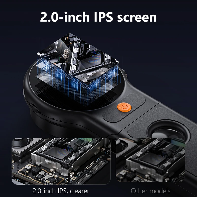 Microscopio Digital Autofocus 500X con 8leds, microscopios de vídeo tipo moneda de 2MP, lupa plegable de 2 pulgadas para reparación de electrónica