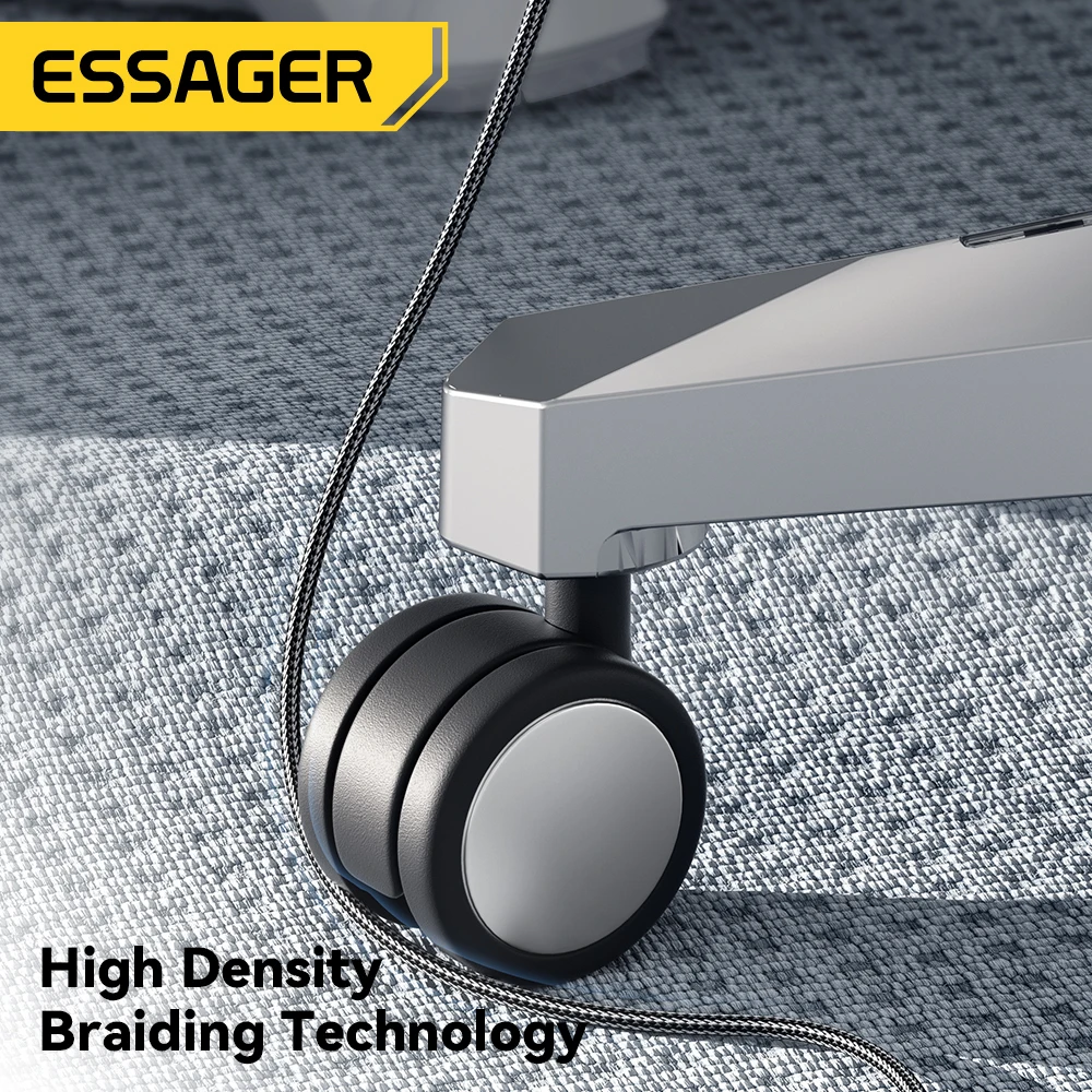 Cable Essager USB tipo C a USB C, 100W/5A PD, Cable de carga rápida para MacBook Pro, Xiaomi, Samsung, Cable USBC tipo C