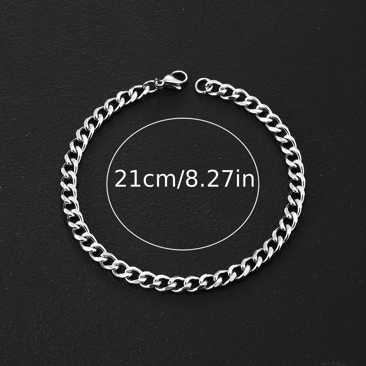 Juego de 7 Pulseras de Acero Inoxidable, Longitud 8.27 Pulgadas (cm), Adecuadas para el Uso Diario Masculino, Regalo de Cumpleaños