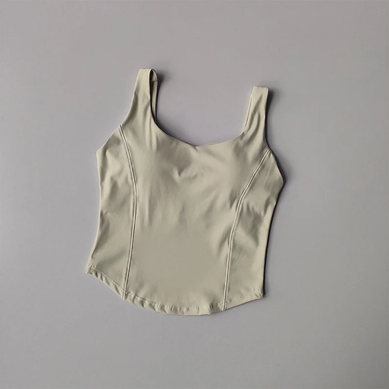 Camiseta sin mangas de alta resistencia para mujer, Sujetador deportivo a prueba de golpes para correr, sujetador de Yoga desnudo de alta elasticidad para uso externo
