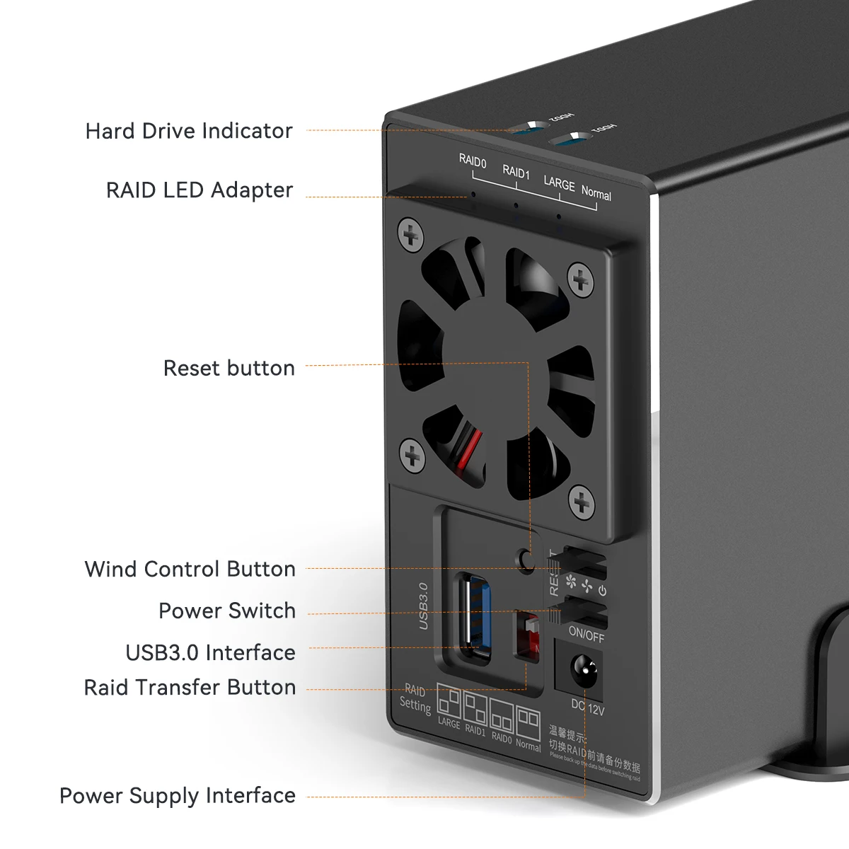 MAIWO Estación de acoplamiento HDD de 2 bahías SATA a USB 3.0 Estación de acoplamiento de disco duro para caja de disco duro de 3,5 pulgadas con caja de 4 modos RAID