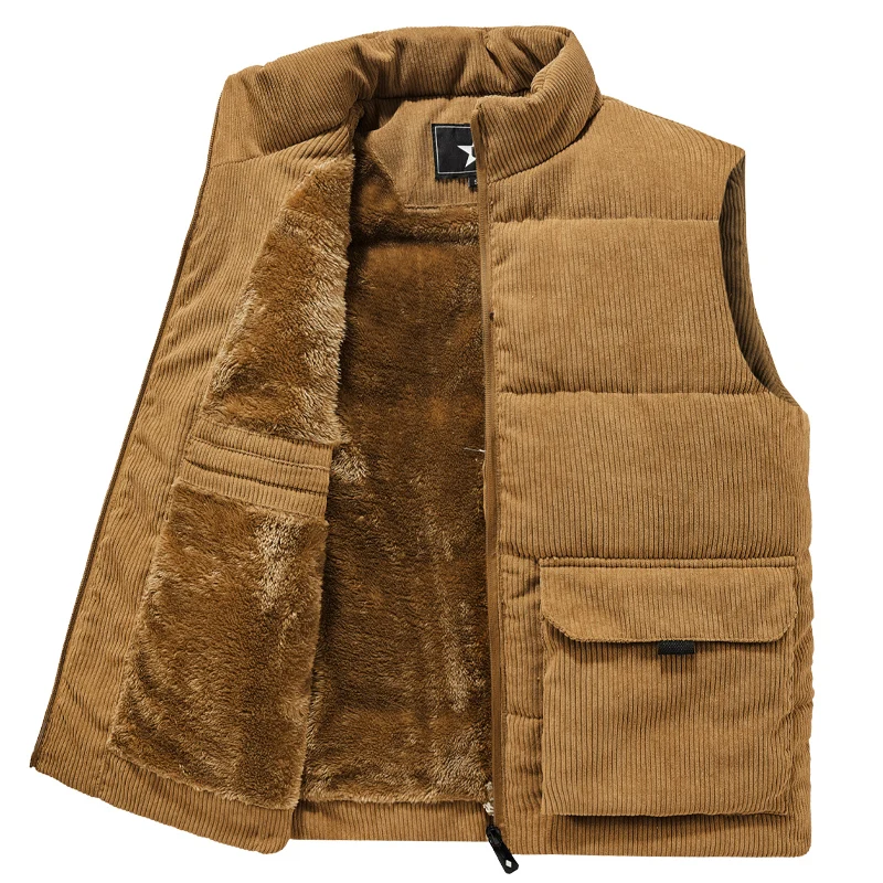 Chaleco nuevo para hombre, chaquetas sin mangas de invierno, abrigo cálido, chaleco informal para hombre, chaleco sólido, prendas de vestir, chalecos para hombre