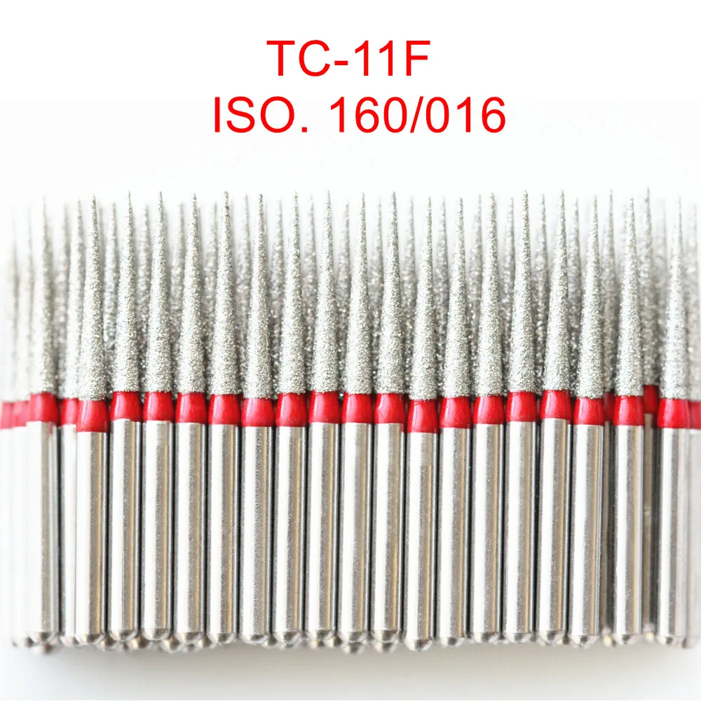 50 piezas/bolsa de fresas de diamante supergruesas/estándar/finas/extrafinas para odontología, broca FG de 1.6 mm, herramientas de alta velocidad para decoraciones dentales.