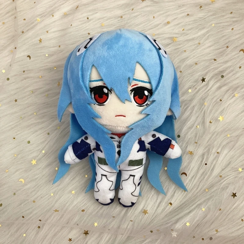 Ayanami Rei-muñeco de peluche de Anime de dibujos animados, muñeco de felpa de EVA suave, decoración de habitación, regalos de Navidad, 20cm
