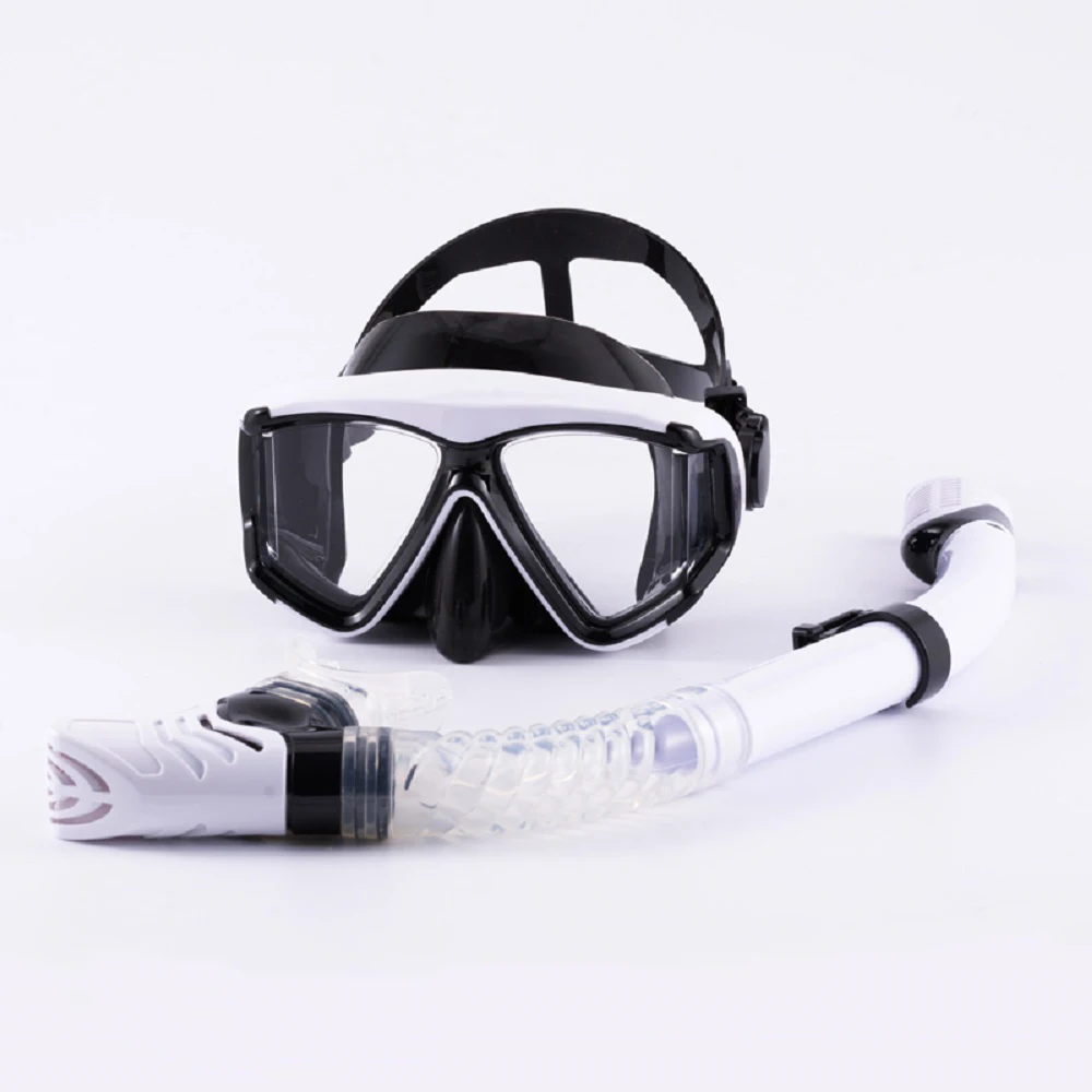 Juego de snorkel óptico para miopía, máscara de buceo, gafas de natación para miopía, vista panorámica, vista amplia, adultos y jóvenes-1,0 a-6,0