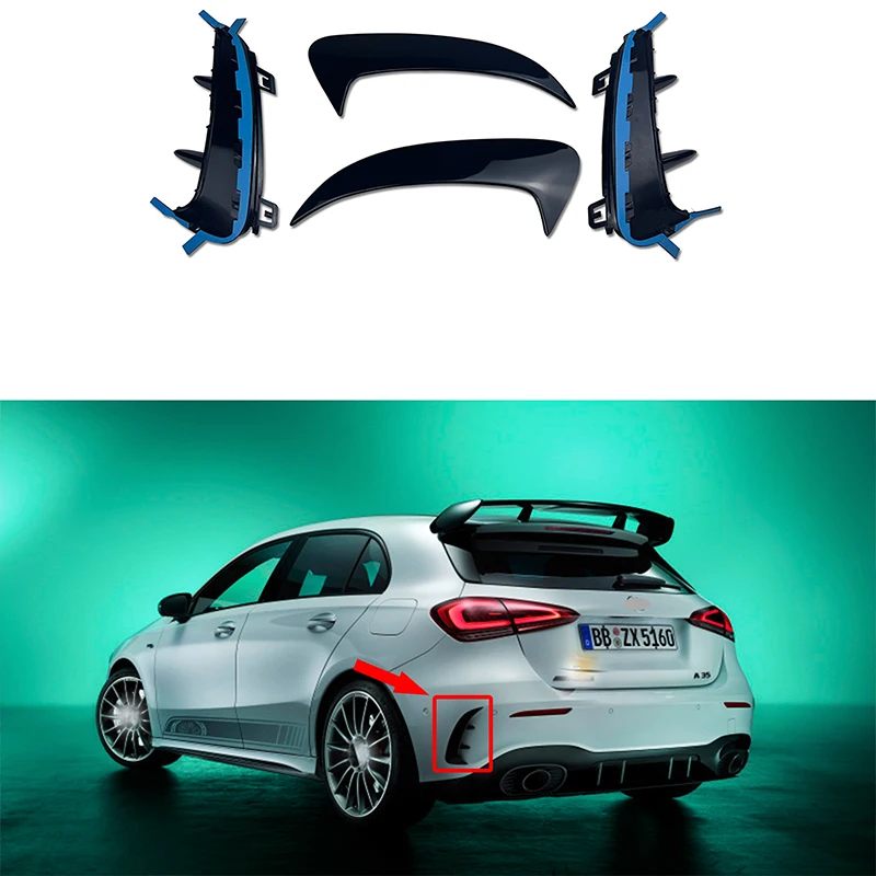 Parachoques trasero parpadeante para Mercedes Benz W177 AMG Line Hatchback A180 A200 A220 A160 A250 A35 2019, 1 par