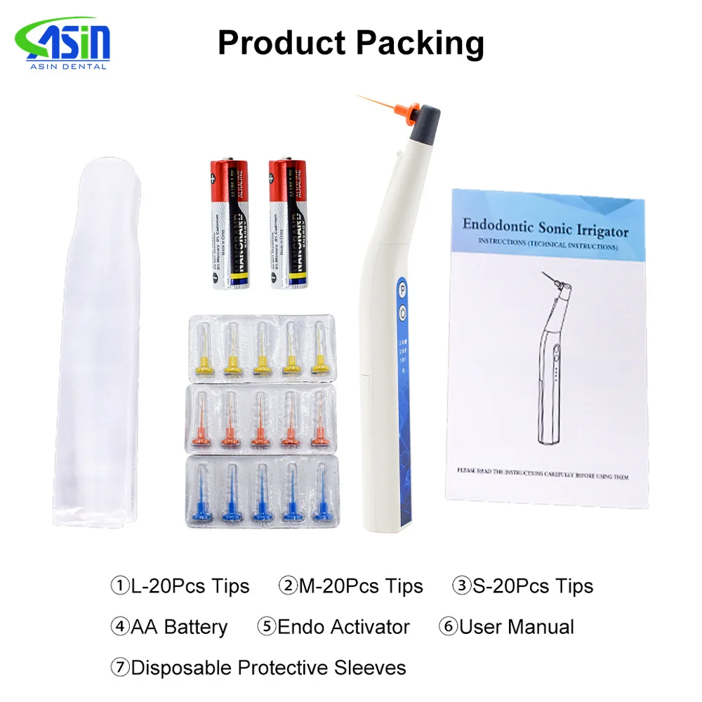 Puntas de irrigador sónico Dental, activador Endo con luz LED para instrumento Dental, irrigador sónico de conducto radicular, herramienta endodoncia