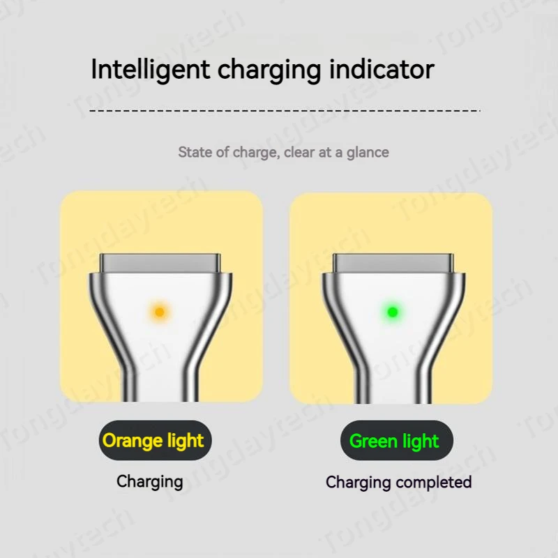 Adaptador PD magnético USB tipo C de aluminio de 100W para Magsafe 1 2 3 MacBook Air Pro indicador Led convertidor de enchufe magnético de carga rápida