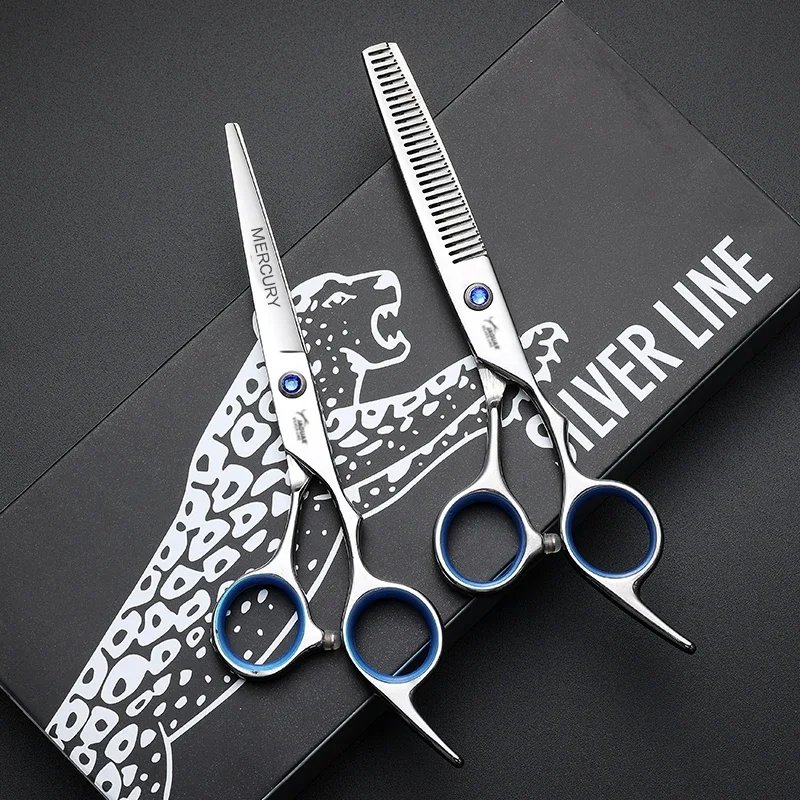 Tijeras de Peluquería para Cortar y Entresacar Cabello, Tijeras de Barbero de 6 Pulgadas, Herramientas de Peluquería, Tijeras Profesionales de Alta Calidad