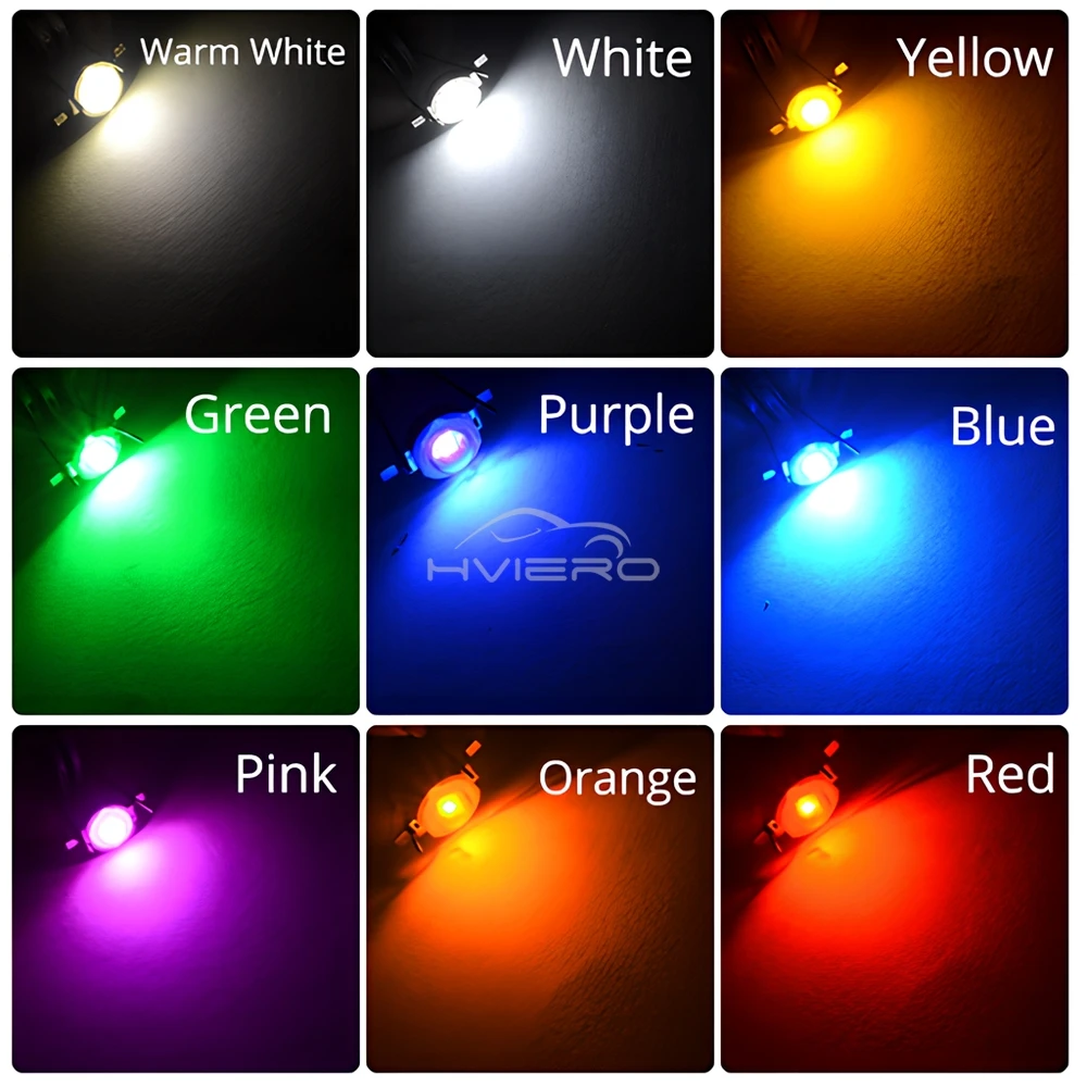 10 Uds DC 3V 3W diodo emisor de luz de alta potencia LED Chip SMD luces emisor de cuentas blanco rojo verde azul amarillo bombilla diodos lámparas