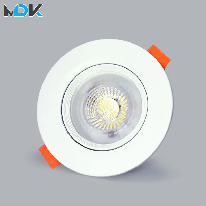 Luz LED empotrada en el techo, focos de luz de techo con ángulo ajustable, 3W, 5W, 7W, 9W, 12W, iluminación interior giratoria AC220V 110V