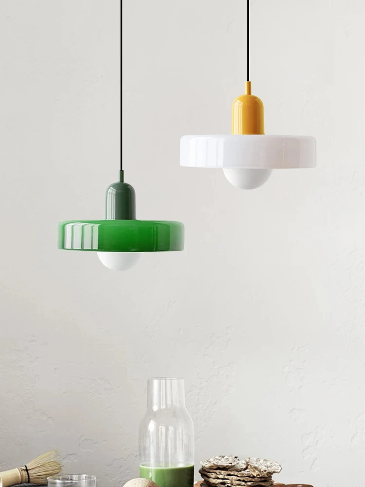 Lámpara de Techo de Vidrio Estilo Nórdico Bauhaus para Comedor, Sala de Estar, Dormitorio, Bar, Cafetería, Decoración Retro