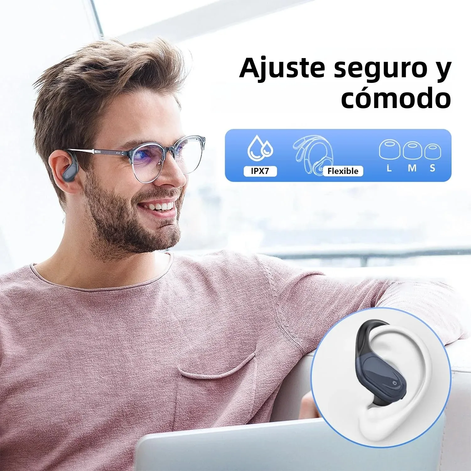 Audífonos Inalámbricos TWS Bluetooth, Auriculares con Bajos Profundos, Micrófono, Pantalla LED de Energía para Deporte, Entrenamiento, Correr, Gimnasio