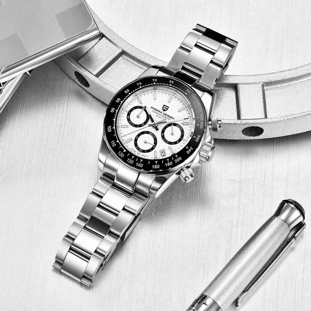 Nuevo Reloj de Lujo de Cuarzo de la Marca PAGANI DESIGN 2026, Reloj de Hombre Luminoso a Prueba de Agua con Zafiro, Movimiento Japonés VK63, Cronógrafo Totalmente de Acero