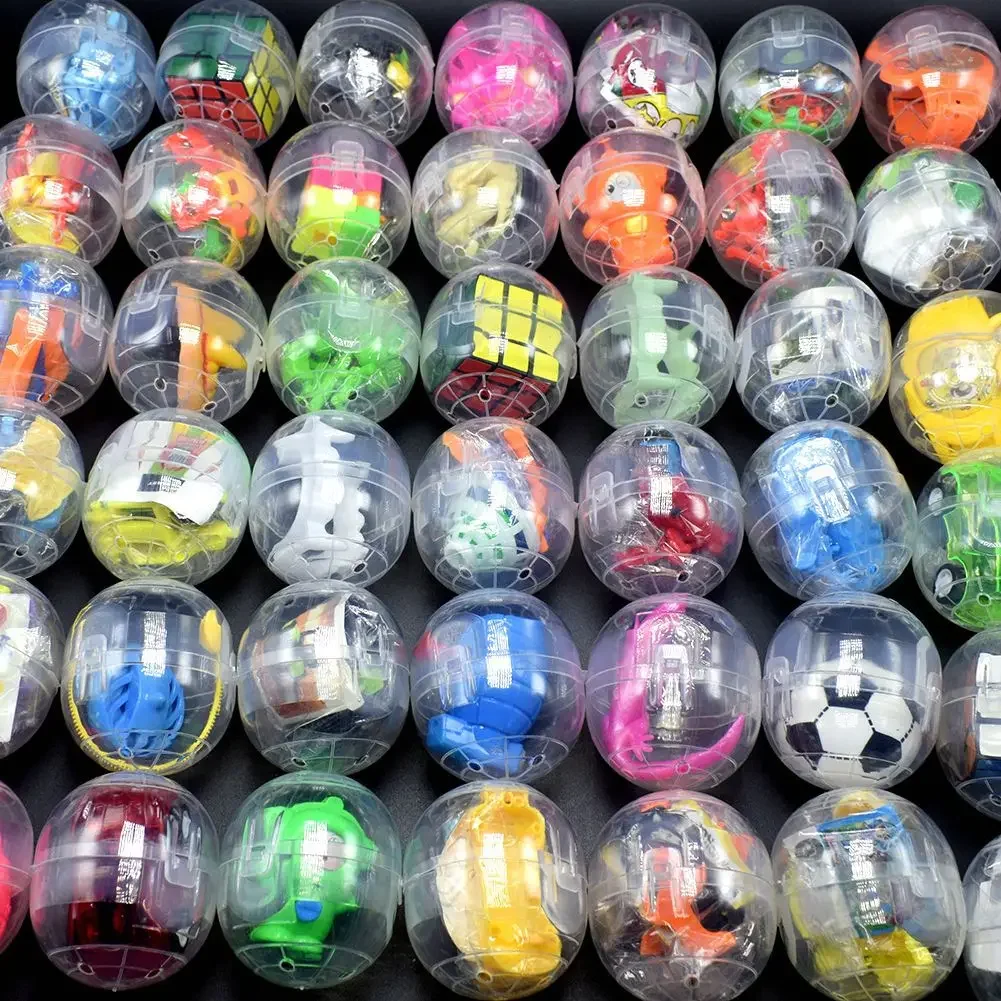 Paquete de 5/10 Huevos Transparentes de 55mm con Juguetes Sorpresa, Regalos para Fiestas de Cumpleaños, Premios, Regalos para Fiestas de Carnaval