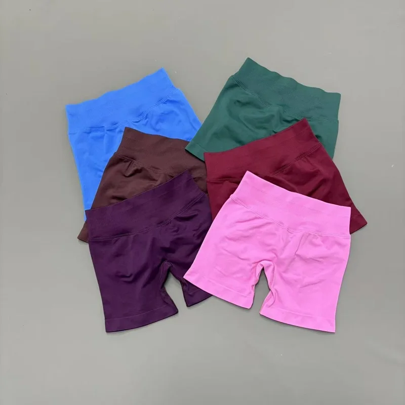 Pantalones Cortos Deportivos HISTELLO de Cintura Baja para Mujer, Color Sólido, Suaves, Elásticos, Levanta Glúteos, para Fitness, Entrenamiento, Running, Jogging, Deportes, Yoga