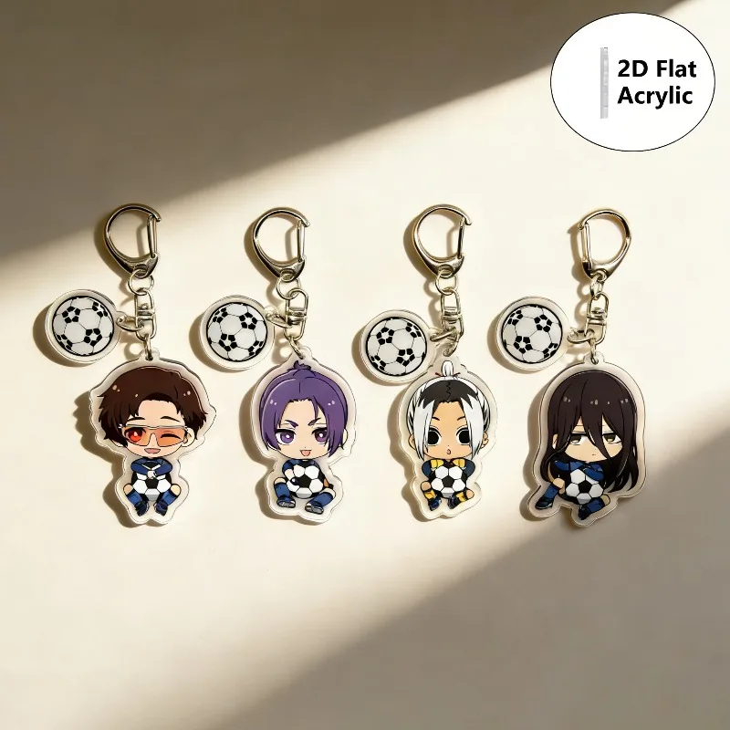 Lote de 8 llaveros de anime BLUE LOCK, accesorios bonitos para bolsos, colgante de llavero, regalo de dibujos animados de acrílico para amigos, venta al por mayor