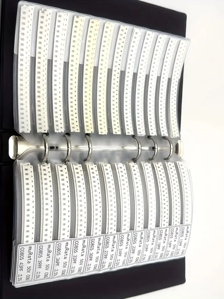 Libro mixto de resistencias de condensador 0201 0402 0603 0805 1206 1% FR-07 Kit surtido de chips SMD SMT 170 valores 0R-10M Libro de muestras