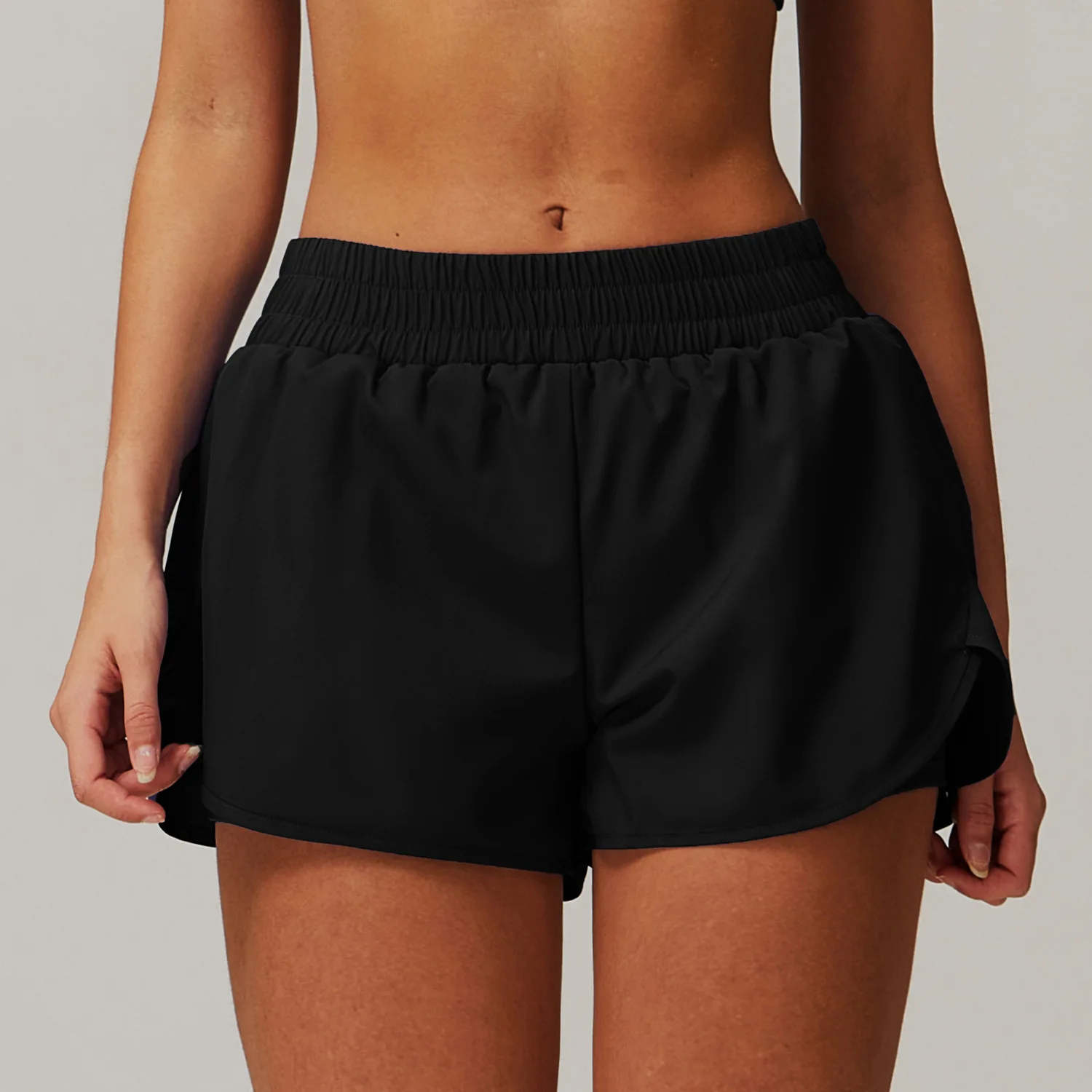 Pantalones cortos de yoga para mujer con bolsillo, pantalones cortos deportivos de secado rápido, pantalones de yoga para fitness, pantalones cortos de dos piezas, pantalones cortos para correr con efecto levanta caderas