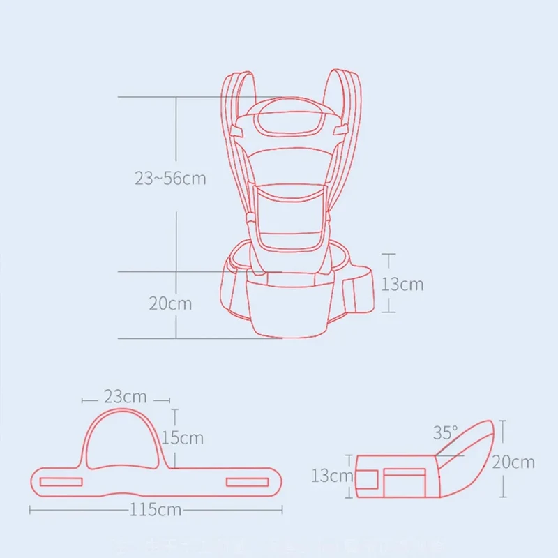 Mochila Portabebés Ergonómica para Recién Nacidos, Portabebés con Asiento de Cadera, Portabebés Ergonómico Tipo Canguro Orientado hacia Adelante, para Viajes