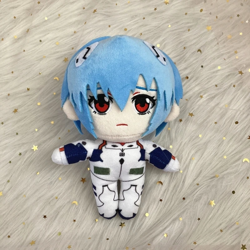 Ayanami Rei-muñeco de peluche de Anime de dibujos animados, muñeco de felpa de EVA suave, decoración de habitación, regalos de Navidad, 20cm
