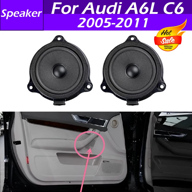 4F 0035411   Bocina de rango medio para puerta delantera de coche, altavoz con sonido, bocina de rango medio para Audi A6L C6 2005 2006 2007 2008 2009 2010 2011