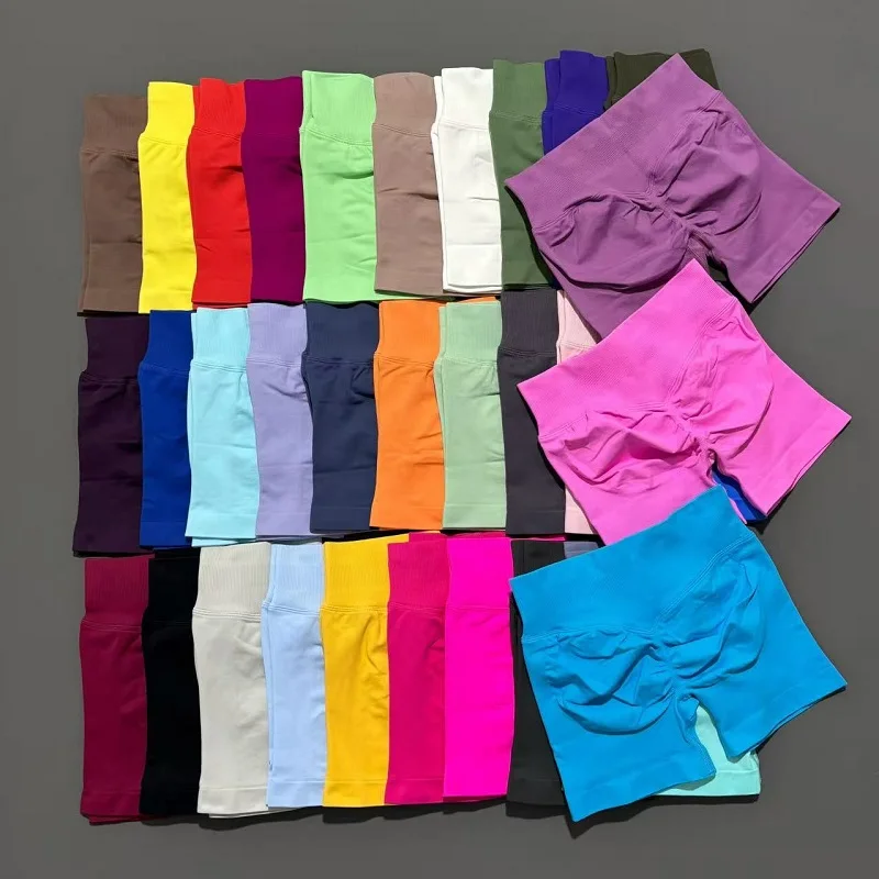 Pantalones cortos de gimnasio para mujer, mallas sin costuras para entrenamiento, mallas de Yoga sin costuras, ropa deportiva para correr en bicicleta, pantalones cortos deportivos para Fitness