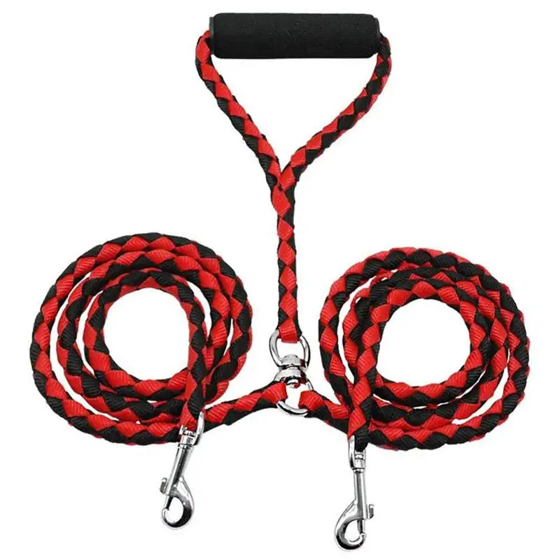 Cuerda de tracción doble de alta calidad para mascotas, correas para perros para 2 perros, cables prácticos y duraderos