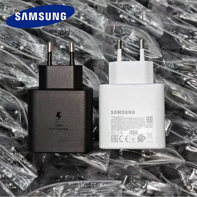 Cargador SAMSUNG PD 45W de Carga Súper Rápida, Cargador de Pared Original de 25W, Cable Tipo C de 5A, Galaxy S26 S25 S24 S23 Ultra A54 A53 Note20